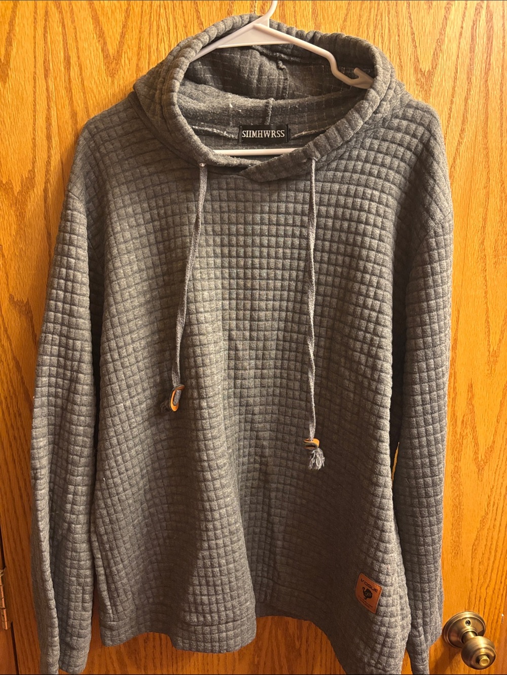 SIIMHWRSS Men's Quilted Hooded Sweater - Gray